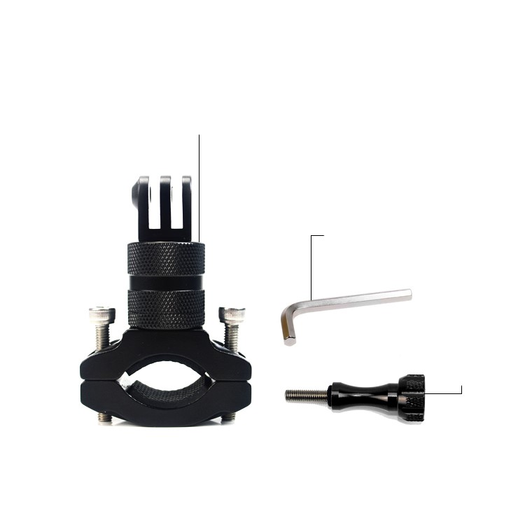 Rotary Aluminum Alloy Bicycle Bike Handlebar Mount Bracket for Gopro Hero 5 4 3 / XiaoYi Action Camera - Black-3