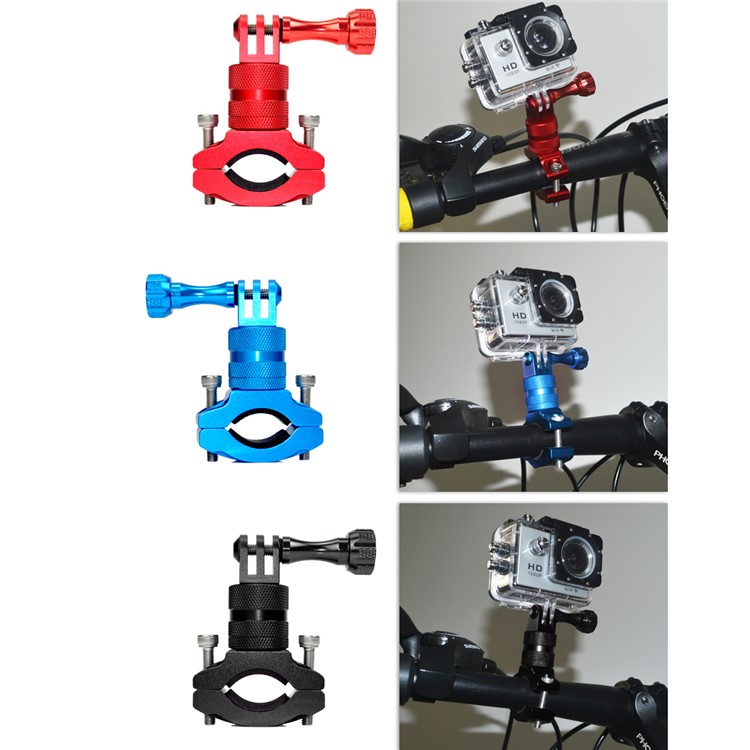 Rotary Aluminum Alloy Bicycle Bike Handlebar Mount Bracket for Gopro Hero 5 4 3 / XiaoYi Action Camera - Black-6