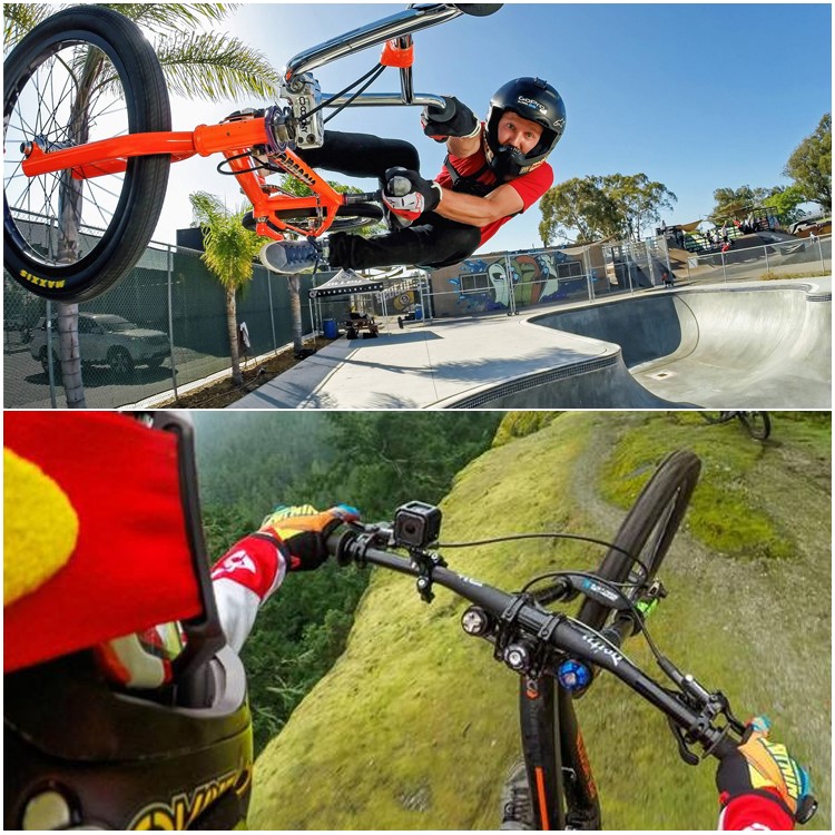 Rotary Aluminum Alloy Bicycle Bike Handlebar Mount Bracket for Gopro Hero 5 4 3 / XiaoYi Action Camera - Black-7