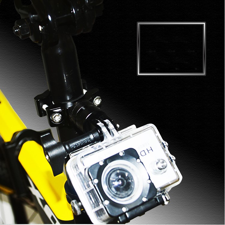 Rotary Aluminum Alloy Bicycle Bike Handlebar Mount Bracket for Gopro Hero 5 4 3 / XiaoYi Action Camera - Black-9