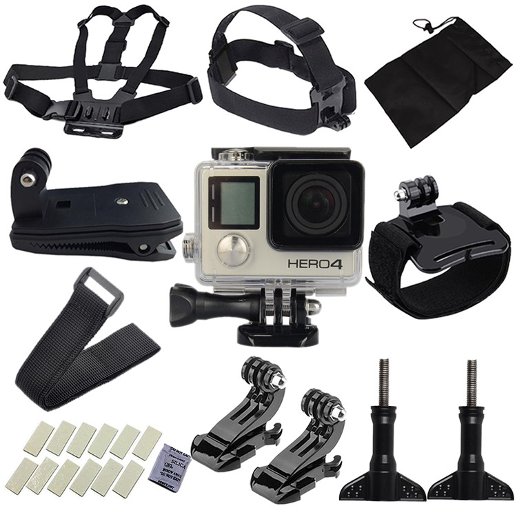28 in 1 Outdoor GoPro Accessories Kit for GoPro Hero 4/3+/3 with Chest Belt Headband-1