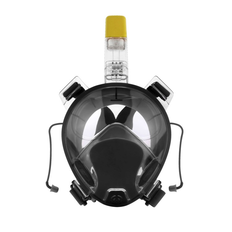 AT697 180-degree Full Face Snorkel Mask with Earplugs for GoPro Xiaomi Yi Camera Diving Set - Grey / Size: L/XL-2