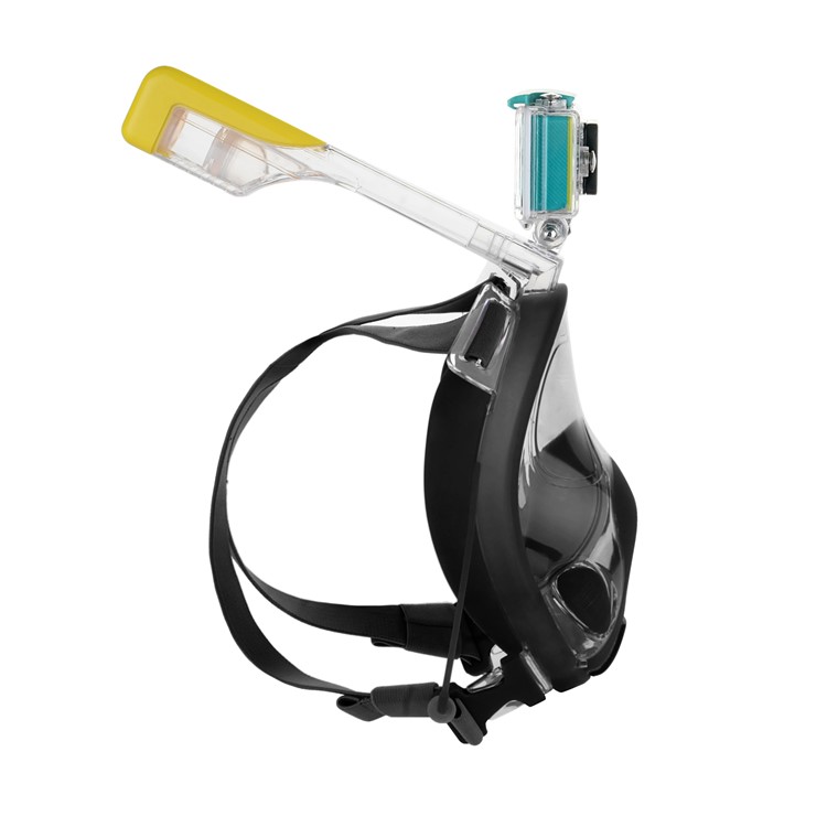 AT697 180-degree Full Face Snorkel Mask with Earplugs for GoPro Xiaomi Yi Camera Diving Set - Grey / Size: L/XL-9