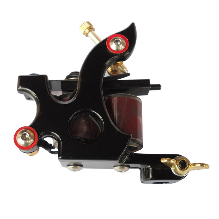 Professional Cast Iron Liner Tattoo Machine 10 Wrap Coils 28000 R/Min - Black-1