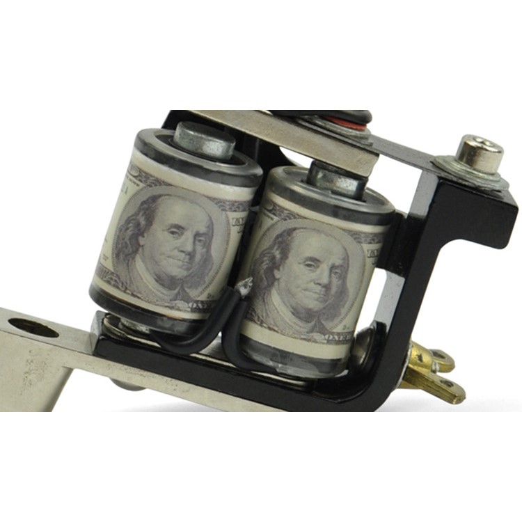 Professional Cast Iron Liner Tattoo Machine 10 Wrap Coils 28000 R/Min - Black-2