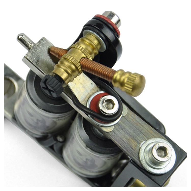 Professional Cast Iron Liner Tattoo Machine 10 Wrap Coils 28000 R/Min - Black-3