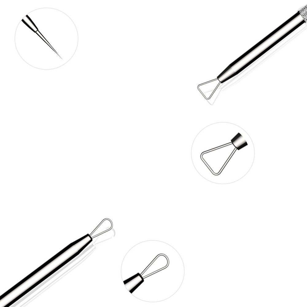 5pcs/set Kit Strumento di Strumento Popper Rimodellati Blackhead Blackwelet Professionisti Bruciali in Acciaio Inossidabile Strumento di Rimozione Dell'estrattore Comedone