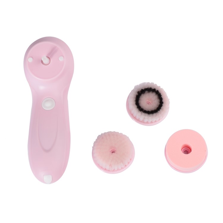 Rechargeable 2 Modes Facial Cleaning Brush Face Cleaner Set - Pink-2