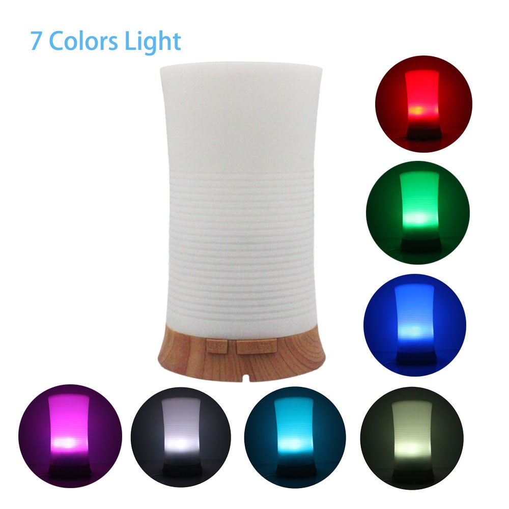 100ml Aroma Diffuser Essential Oil Dimmable 7-color LED Light Air Humidifier - US Plug-1