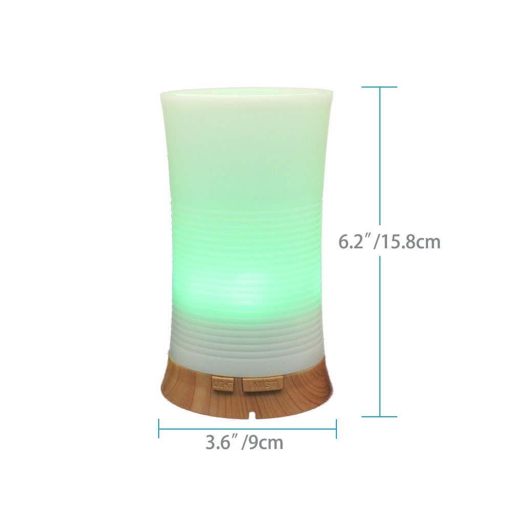 100ml Aroma Diffuser Essential Oil Dimmable 7-color LED Light Air Humidifier - US Plug-3