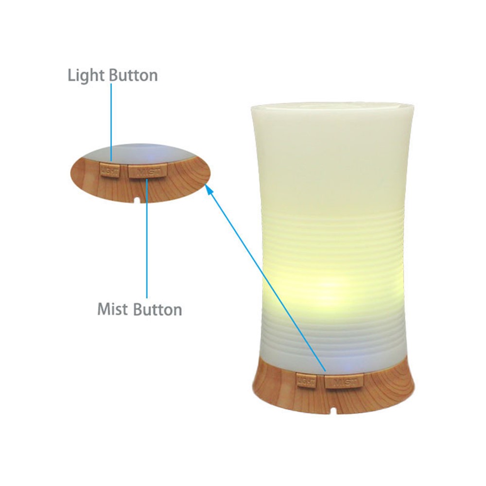100ml Aroma Diffuser Essential Oil Dimmable 7-color LED Light Air Humidifier - US Plug-6