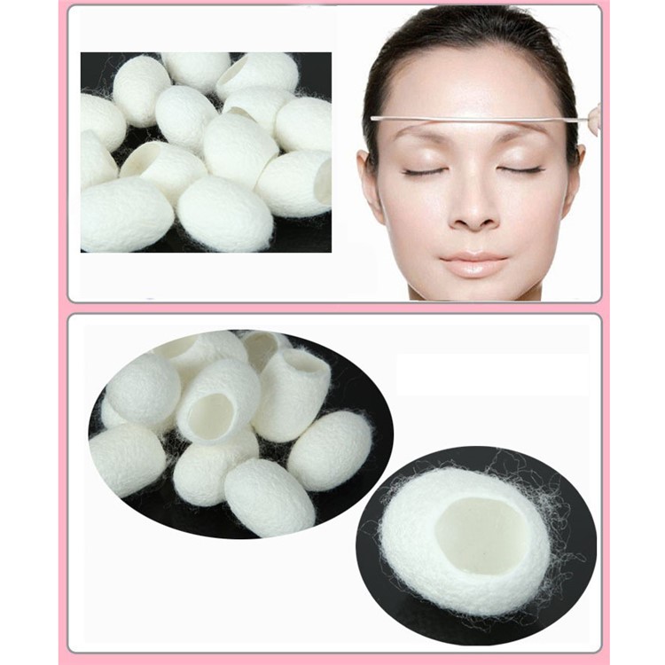 100Pcs/Set Natural Silkworm Cocoons Scrub Balls Facial Beauty Tool-8