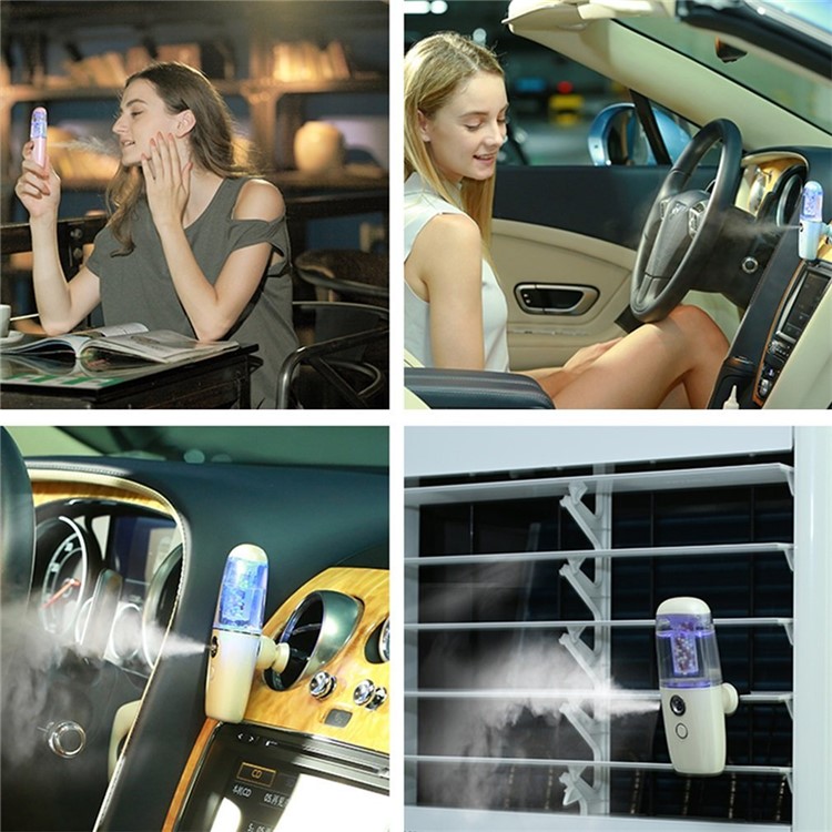 Portable Car Mini Humidifier Negative Ions Air Purifier USB Powered Diffuser Freshener - Apricot-10