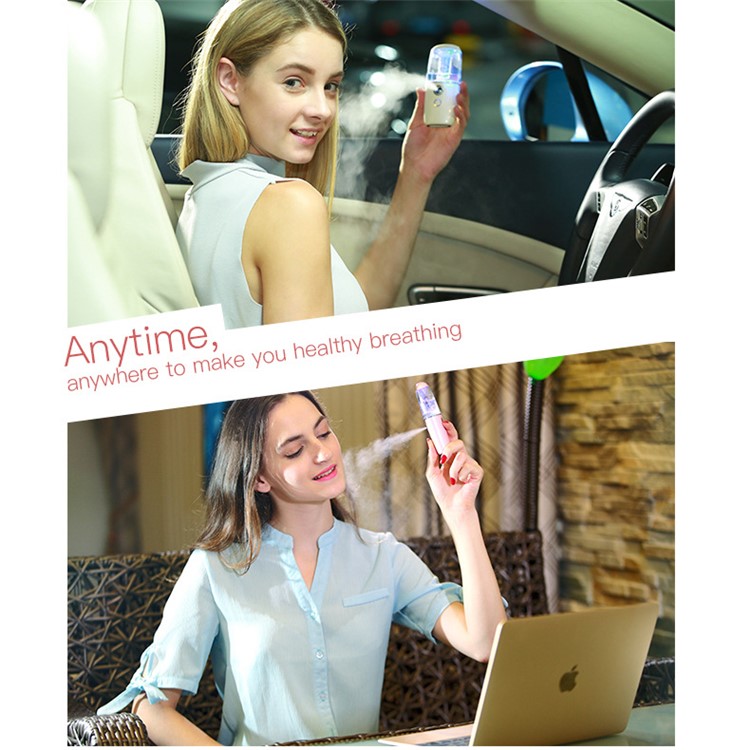 Portable Car Mini Humidifier Negative Ions Air Purifier USB Powered Diffuser Freshener - Apricot-12