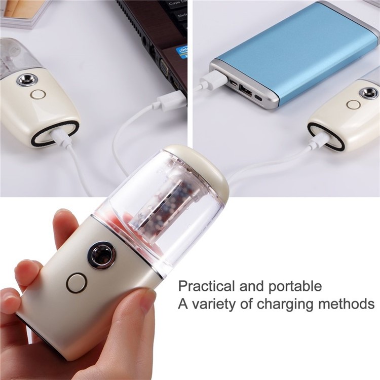 Portable Car Mini Humidifier Negative Ions Air Purifier USB Powered Diffuser Freshener - Apricot-4