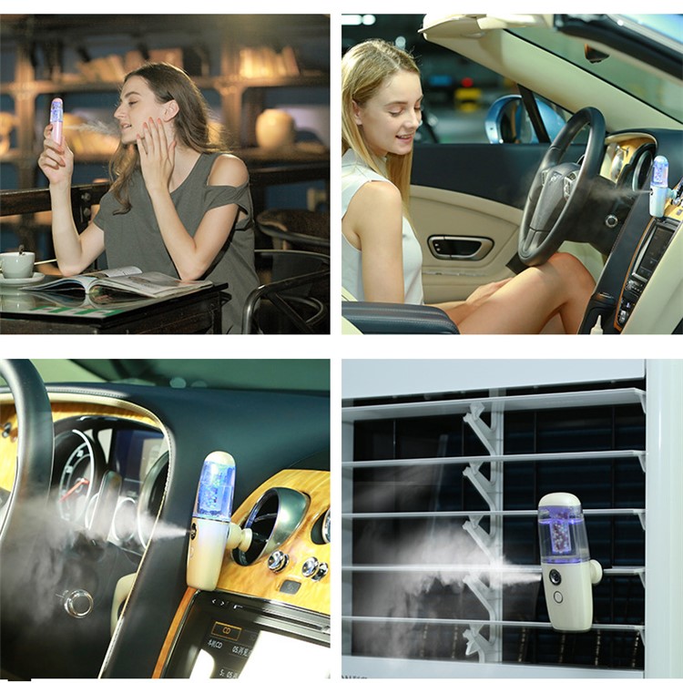 Portable Car Mini Humidifier Negative Ions Air Purifier USB Powered Diffuser Freshener - Apricot-7