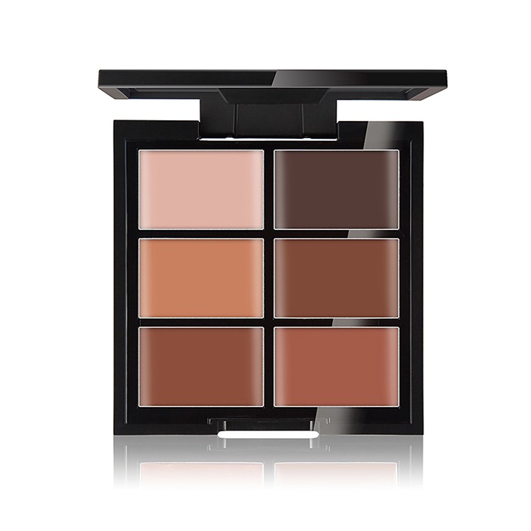 HUAMIANLI T6-2 6Pcs Cosmetic Makeup Set Pressed Powder Concealer Eyebrow Powder Lip Gloss Brush Puff-3