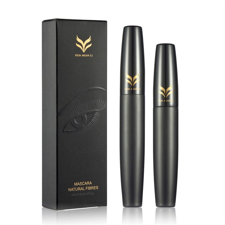 HUAMIANLI 2 Liquid Eyeliner Pens + Mascara and Eyelash Fibre Pen Cosmetic Makeup Set-7