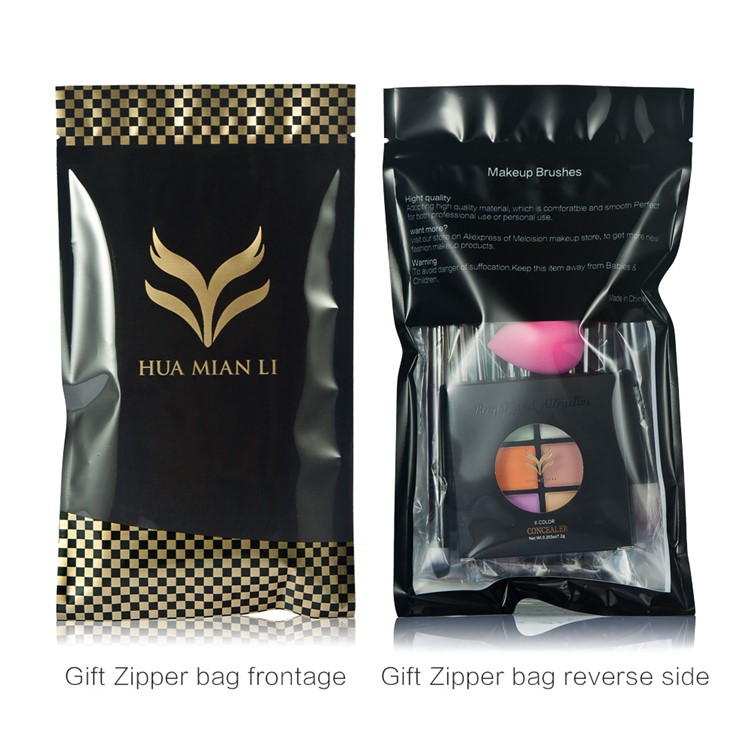 HUAMIANLI 3-in-1 Outfit Concealer Cream + Puff (Random Color) + Cosmetic Makeup Brush - Z01-1#+FP002+HT20-1#-2