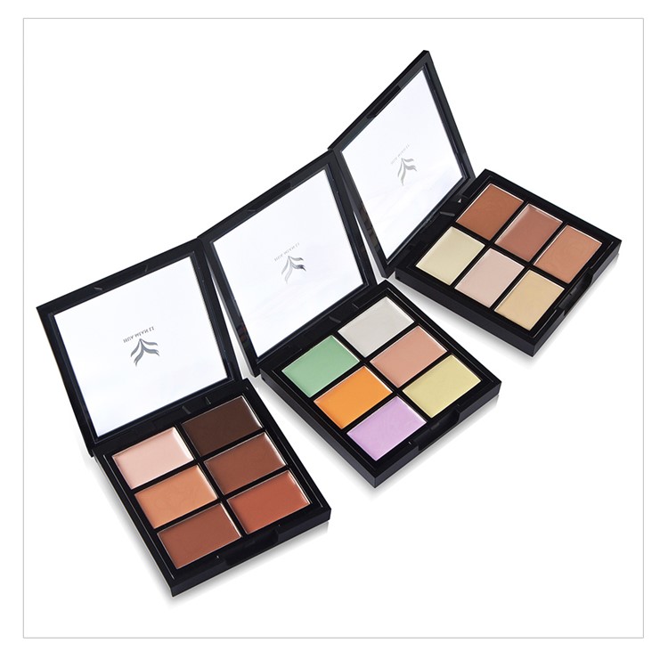 HUAMIANLI 3-in-1 Outfit Concealer Cream + Puff (Random Color) + Cosmetic Makeup Brush - Z01-1#+FP002+HT20-1#-9