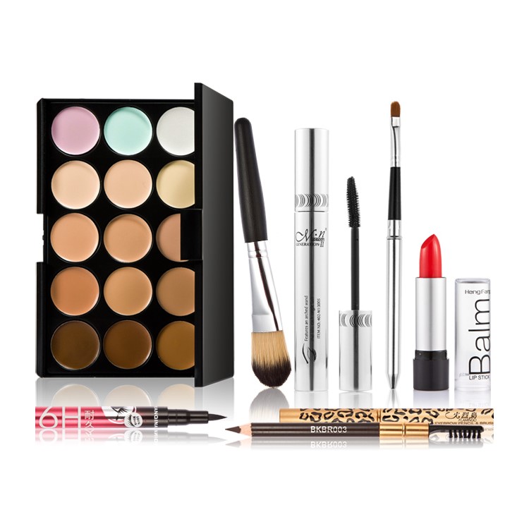 HUAMIANLI 6PCS Cosmetic Makeup Set with Eyebrow Pencil/Eyeliner Pencil/Eyeliner/Lipstick/Eyebrow Powder/Mascara-16
