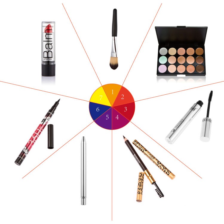 HUAMIANLI 6PCS Cosmetic Makeup Set with Eyebrow Pencil/Eyeliner Pencil/Eyeliner/Lipstick/Eyebrow Powder/Mascara-17