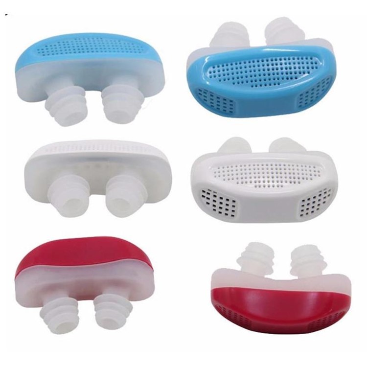 2 Em 1 Novo Anti Ronco Purificador De Ar Dispositivo De Suspensão De Ronco De Silicone - Branco-2