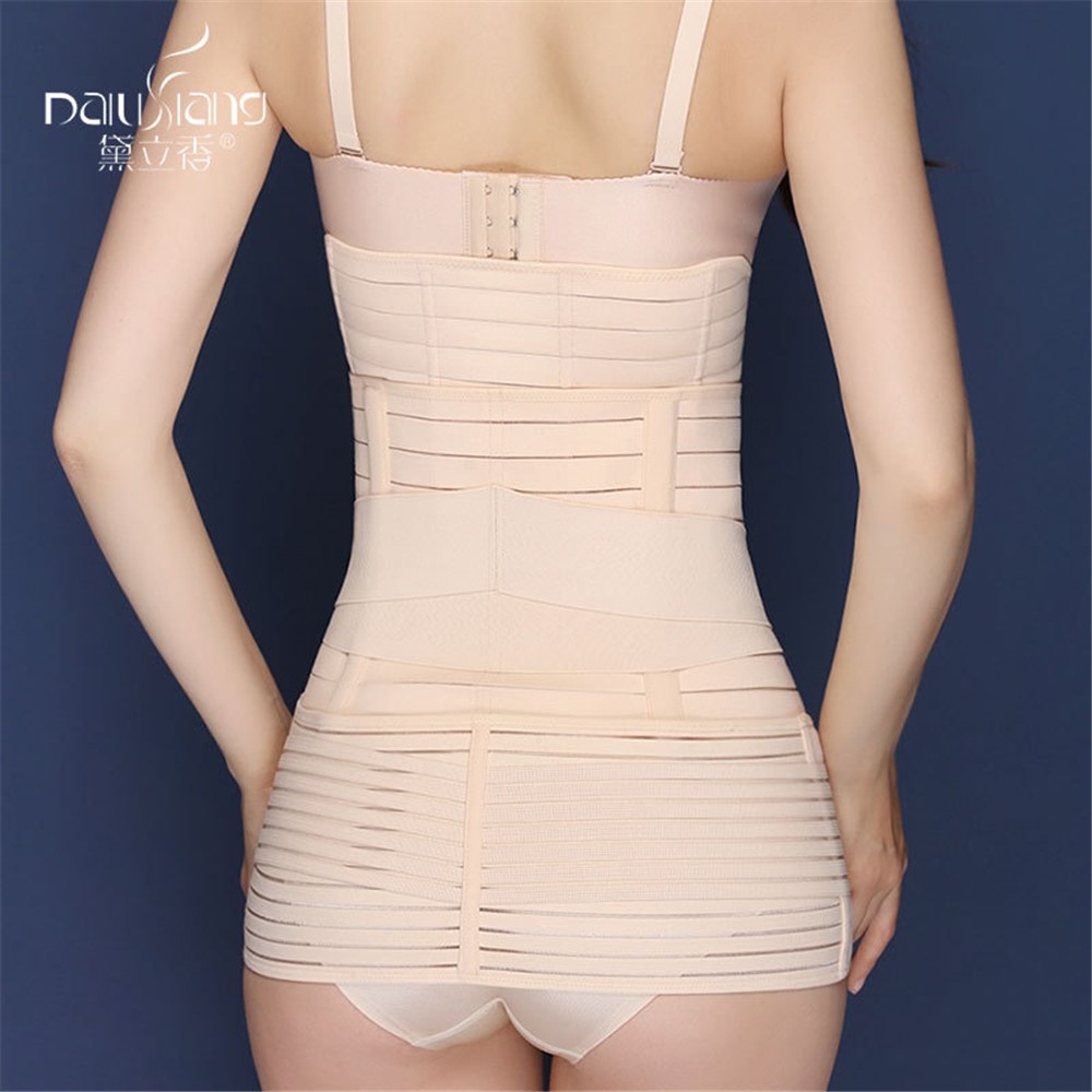 Premium 3-in-1 Set Belly/Waist/Pelvis Belt Postpartum Slimming Corset - Size: M-2