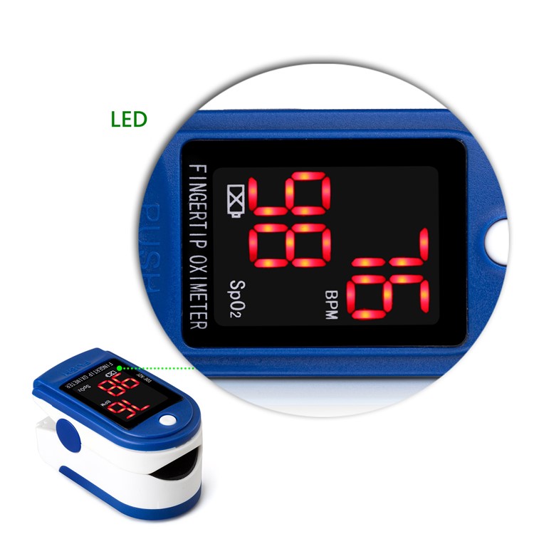 JZIKI JZK-302 Portable Fingertip Pulse Oximeter with LED Display - Blue-2