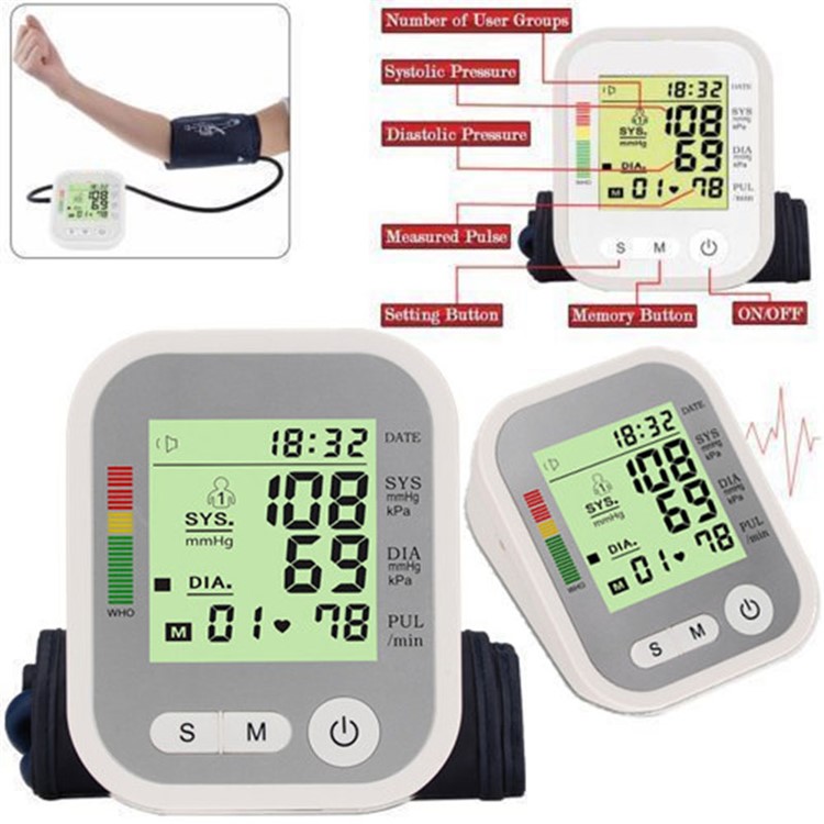 RAK288 Blood Pressure Monitor Accurate Automatic Upper Arm Bp Machine Pulse Rate Monitoring Meter with LCD & Talking Mode-4