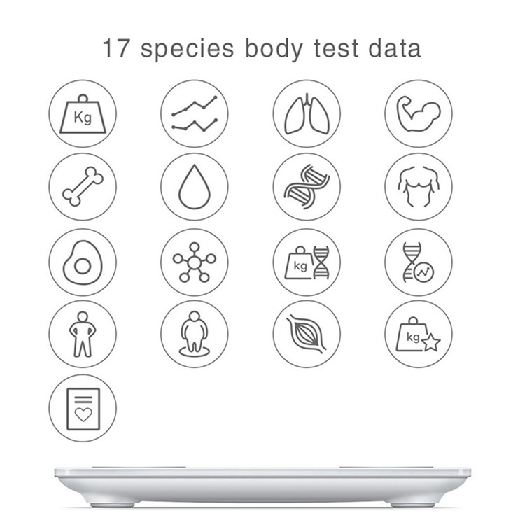 Mini Smart Bluetooth App Control Fat Scale Digital BMI Health Analyzer Weighing Tool - White-4