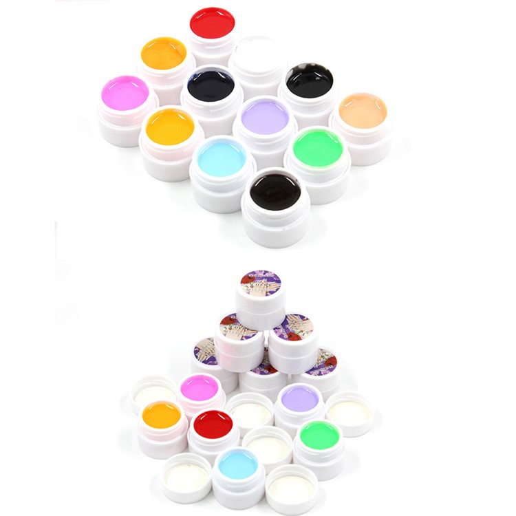 12Pcs 8ml UV Gel Set Nail Art 12-color - Glitter Powder-3