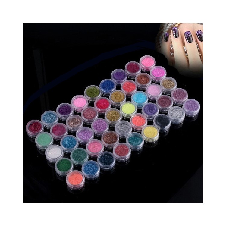45 Colors Nail Art Glitter Shimmer Dust Powder Tips Decoration Set-1