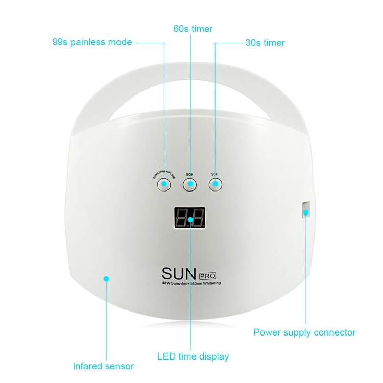 SUN PRO 48W Portable UV LED Light Nail Dryer Lamp with LCD Display - EU Plug-4