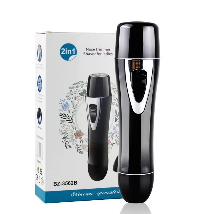 2-in-1 Nose Trimmer Shaver Epilator Shaver Cordless Shaver Wet and Dry Use - Black-7