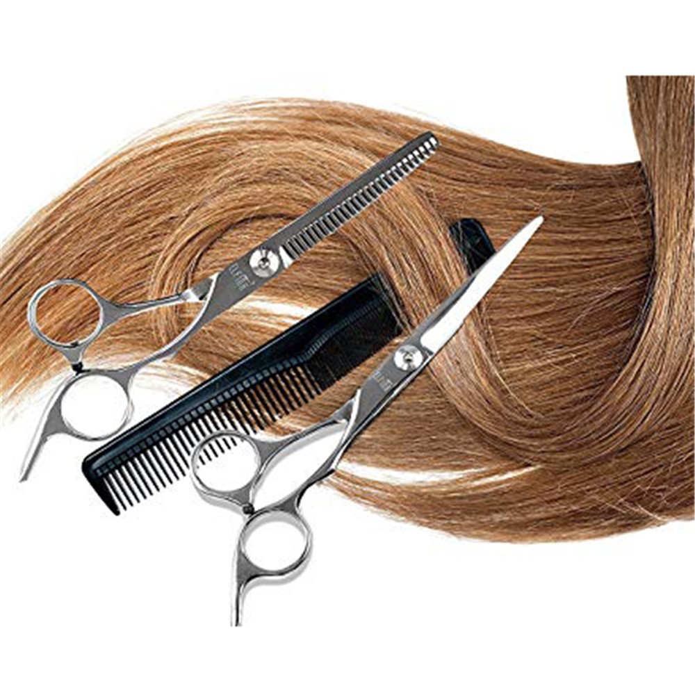 Pack of 6 Inch Hair Cutting Scissors and Barber Thinning Shears-10