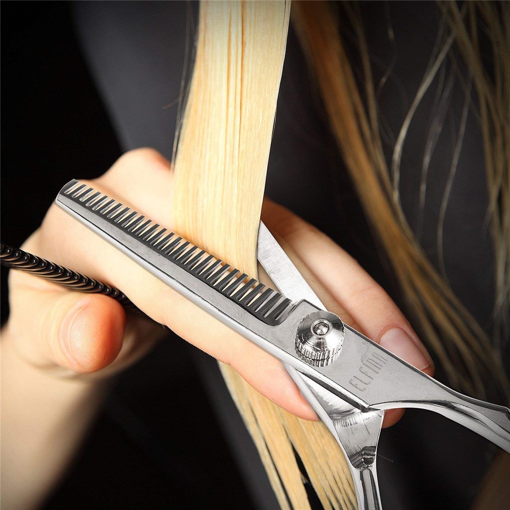 Pack of 6 Inch Hair Cutting Scissors and Barber Thinning Shears-11