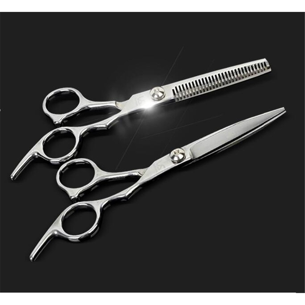 Pack of 6 Inch Hair Cutting Scissors and Barber Thinning Shears-4