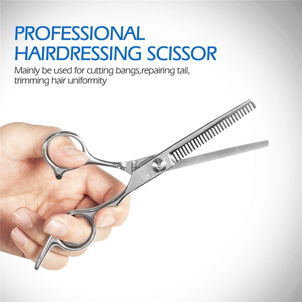 Pack of 6 Inch Hair Cutting Scissors and Barber Thinning Shears-8