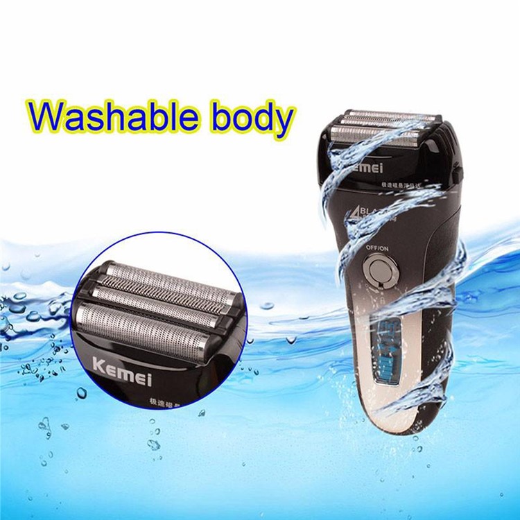 KEMEI KM-5598 4D Electric Shaver 4-Blade Cordless Electric Razor Wet or Dry Shaver Operation - US Plug-1
