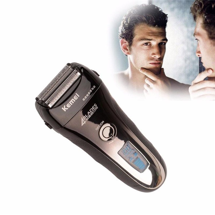 KEMEI KM-5598 4D Electric Shaver 4-Blade Cordless Electric Razor Wet or Dry Shaver Operation - US Plug-4