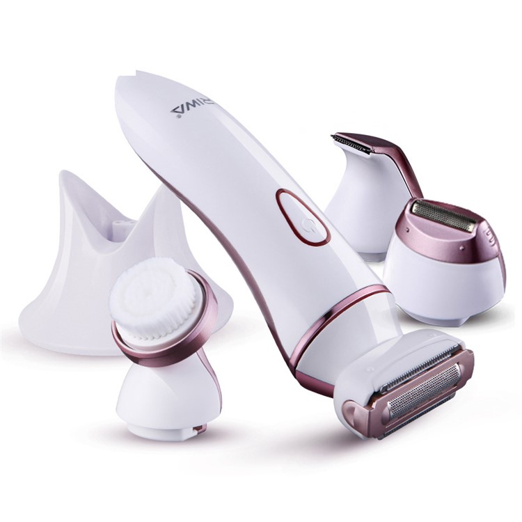 RIWA RF - 1202 IPX7 Waterproof Electric Facial Cleaning Brush Lady Shaver - Rose Gold / US Plug-1