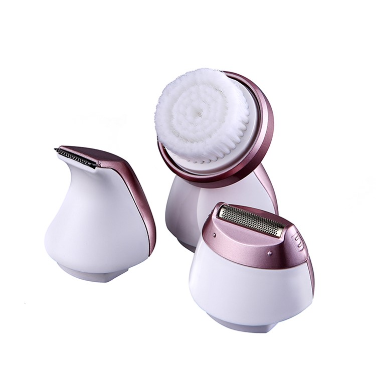 RIWA RF - 1202 IPX7 Waterproof Electric Facial Cleaning Brush Lady Shaver - Rose Gold / US Plug-2