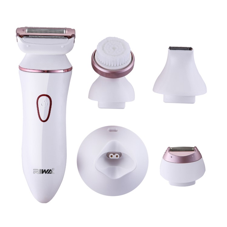 RIWA RF - 1202 IPX7 Waterproof Electric Facial Cleaning Brush Lady Shaver - Rose Gold / US Plug-3
