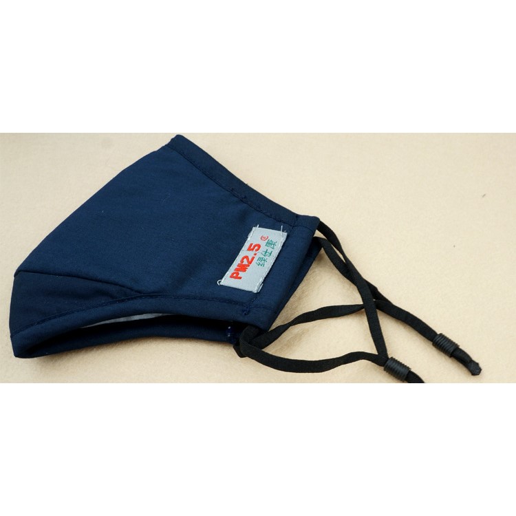 Adult PM2.5 Cotton Dust Mask Respiratory Valve Anti Haze Masks Mouth-muffle with Filter - Dark Blue-2