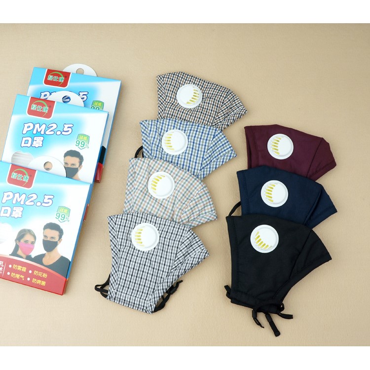 Adult PM2.5 Cotton Dust Mask Respiratory Valve Anti Haze Masks Mouth-muffle with Filter - Dark Blue-3