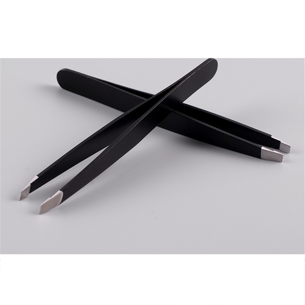 High Quality Stainless Steel Tweezers Set for Eyebrow, Splinter and Ingrown Hair Removal - Black-6