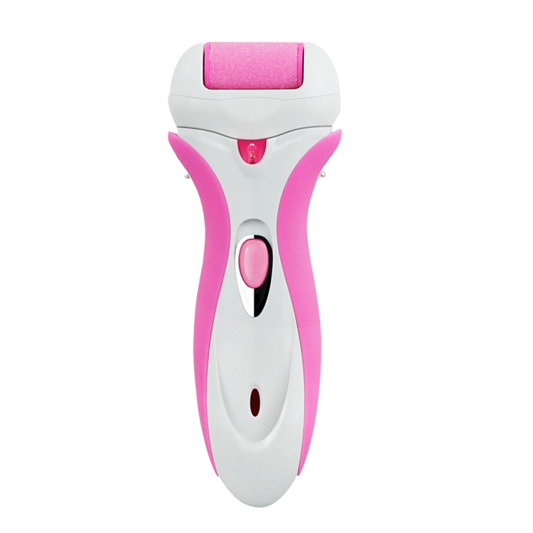 4-in-1 Rechargeable Cordless Electric Shaver Hair Removal Epilator Foot Callus Remover - Pink / EU Plug-4