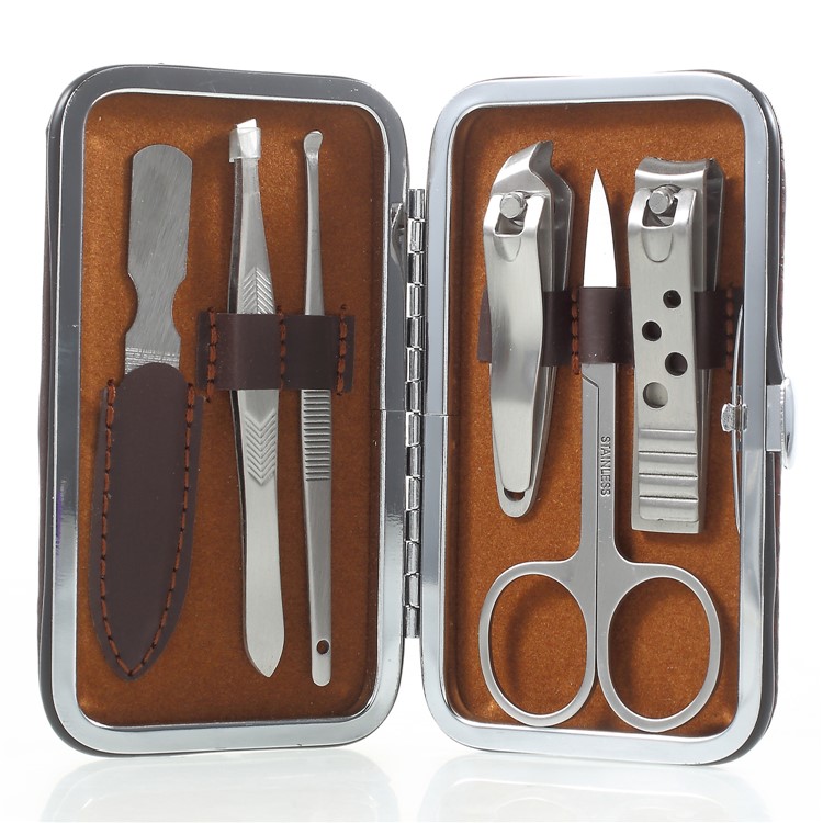 6-in-1 Nail Clippers Scissor Ear Pick Manicure Travel Grooming Tool Ket-4