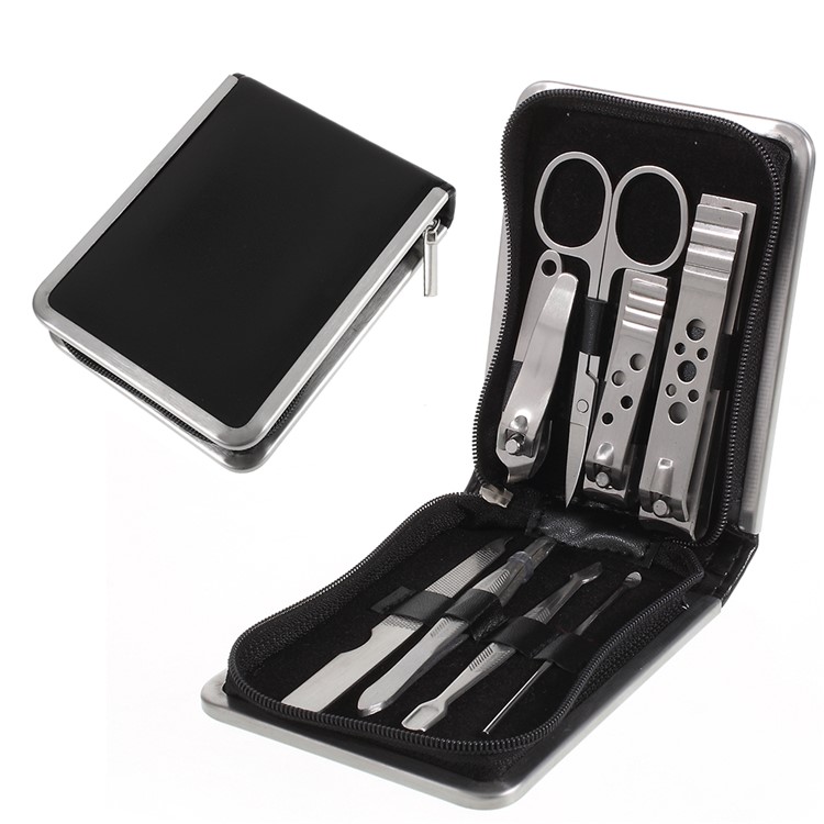 8-in-1 Scissor Ear Pick Eyebrow Clip Utility Cleaner Grooming Tool with 3 Nail Clippers-1